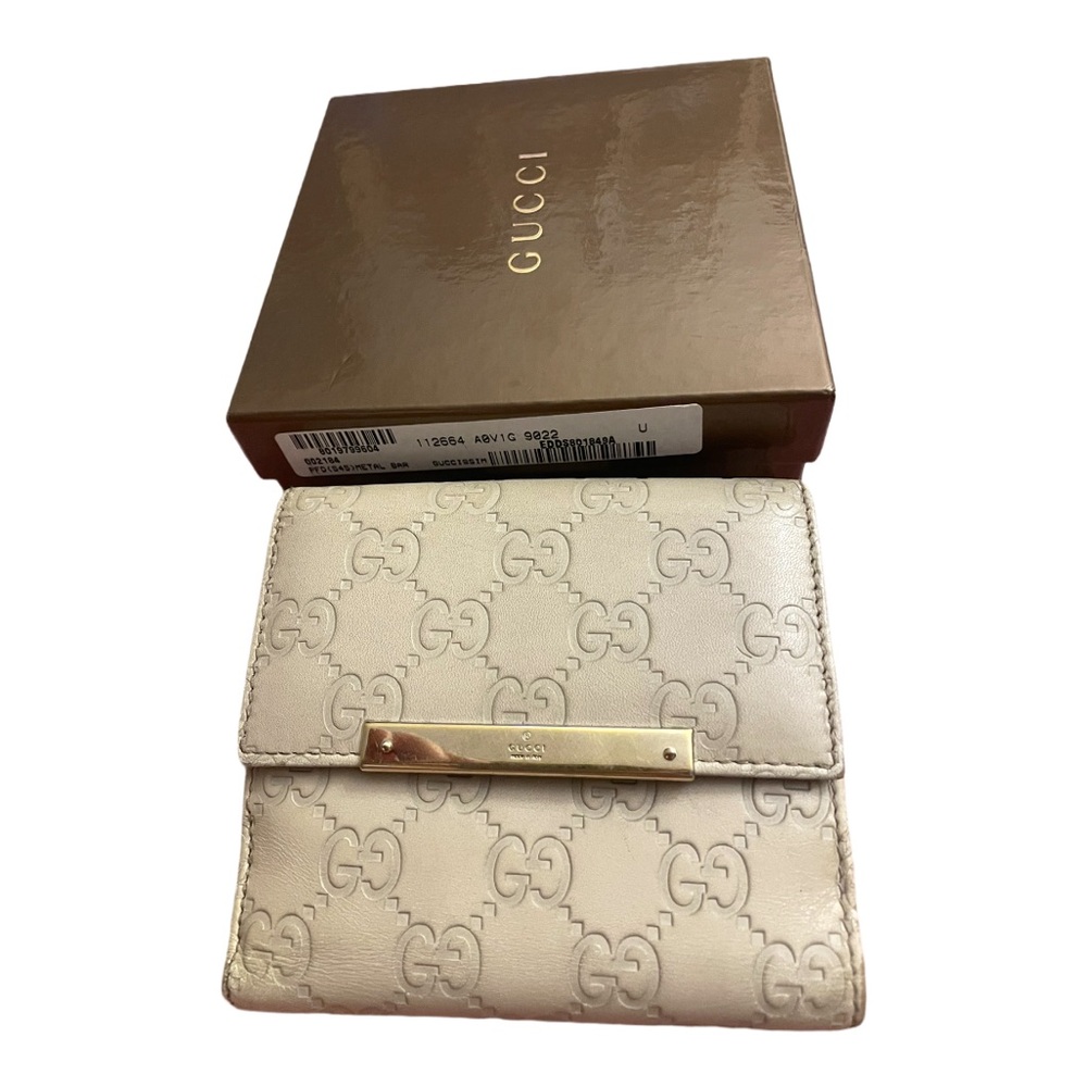 AUTHENTIC Gucci Guccisima Creme Bifold Wallet ✨Good Condition✨